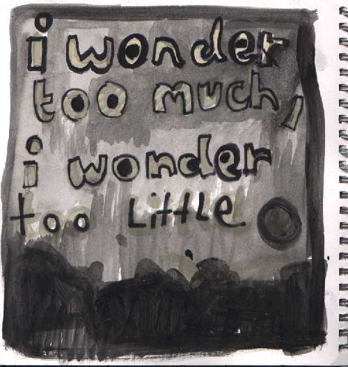 I wonder too much, I wonder too little 